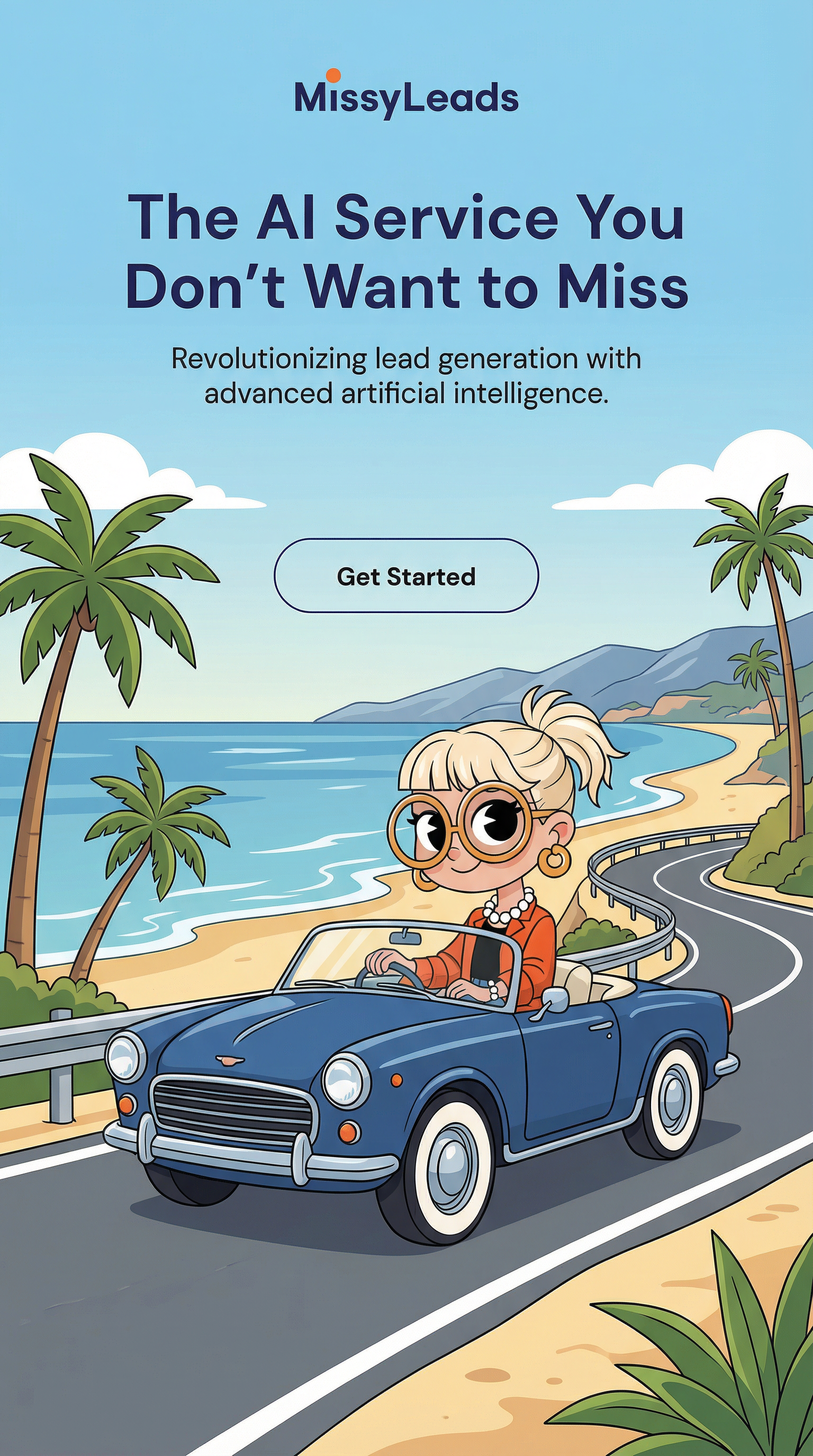 MissyLeads mobile homepage artwork